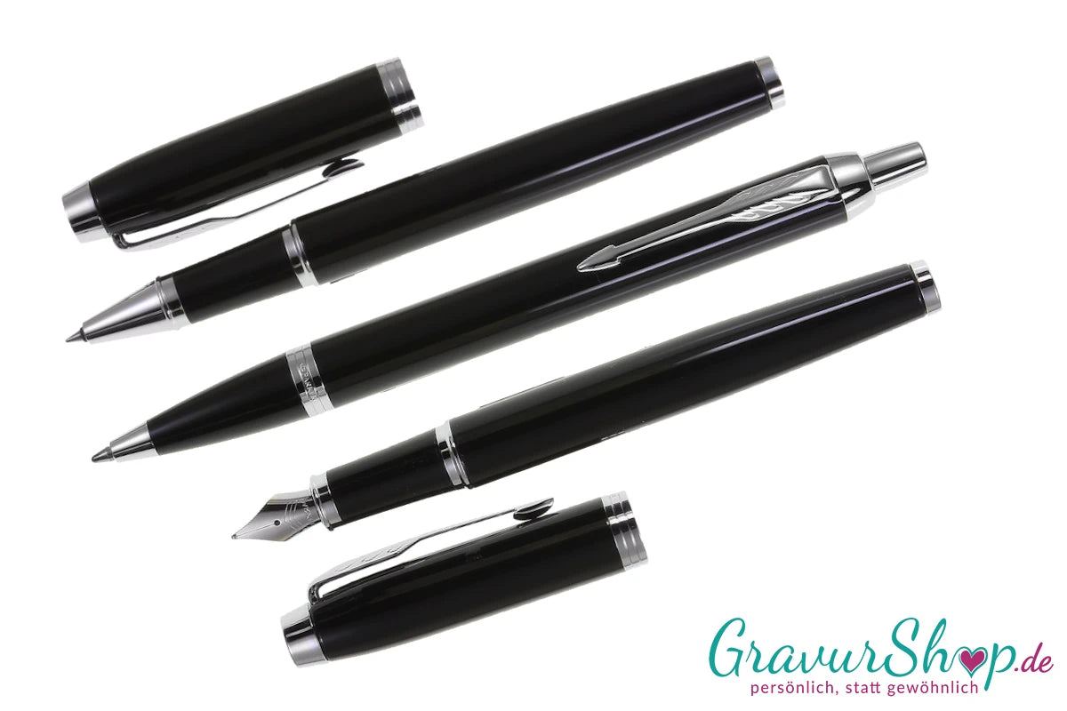 Parker IM Schreibset Black Lacquer C.C. K + F + T mit Gravur