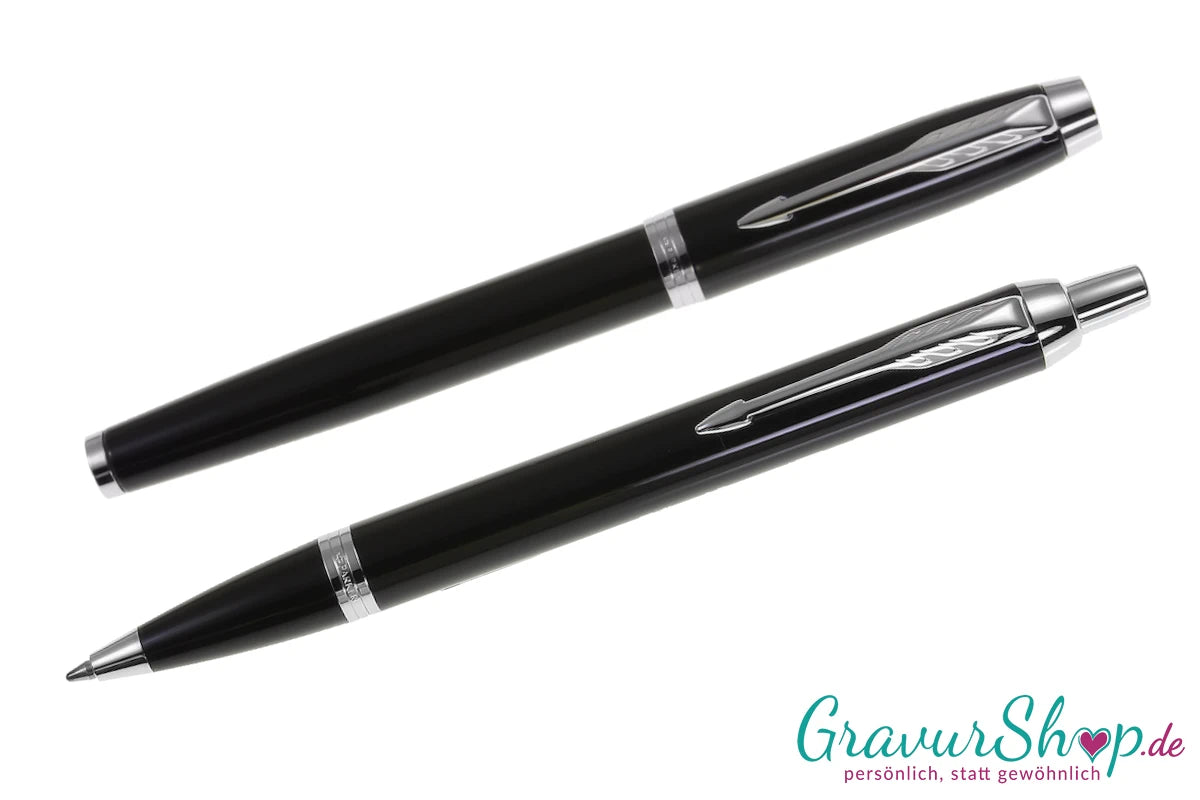 Parker Schreibset IM K + T Black Lacquer C.C. mit Gravur
