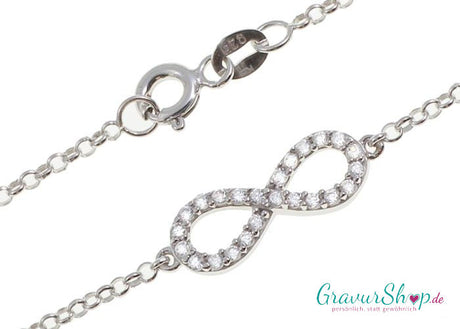Infinity Armband aus 925rhod. Silber ohne Gravur
