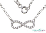 Infinity Kette aus 925 rhodiniertem Silber mit 24 Zirkonia