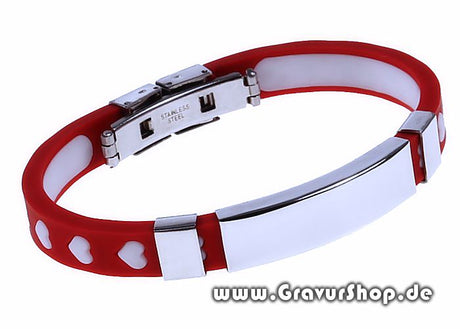 Rotes Kautschukarmband – inkl. Gravur