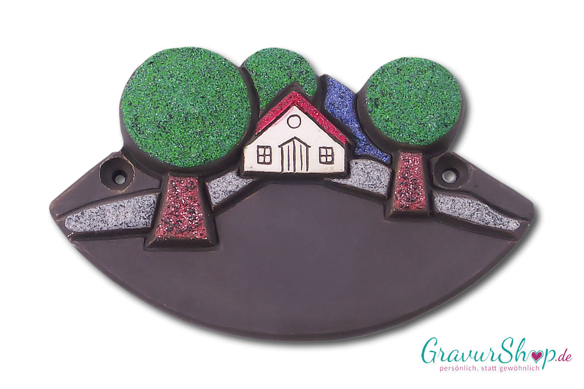 Keramikschild 21 mit Gravur