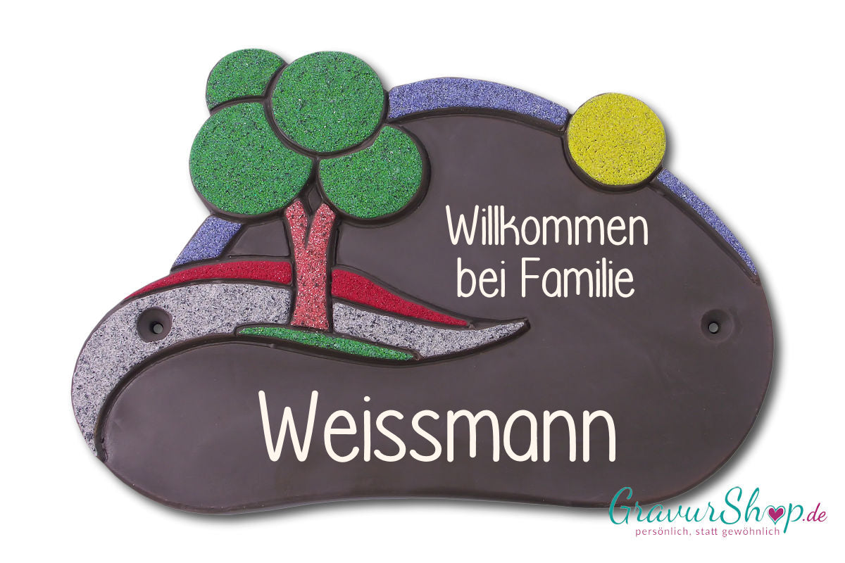 Keramikschild 23 mit Gravur