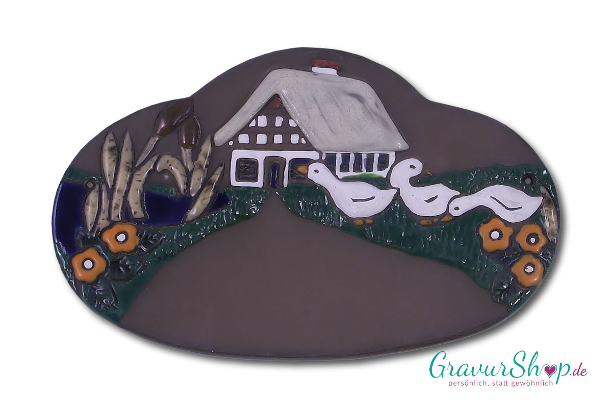 Keramikschild 35 mit Gravur
