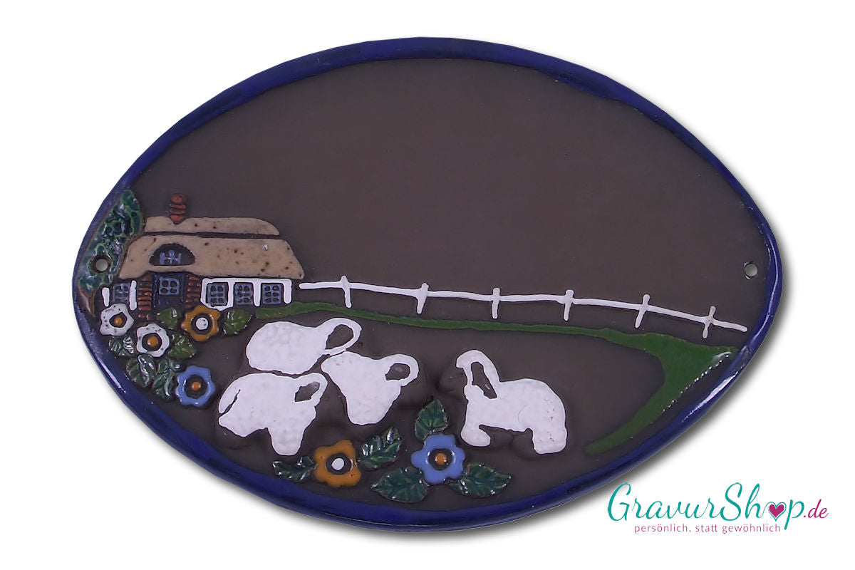 Keramikschild 48 mit Gravur