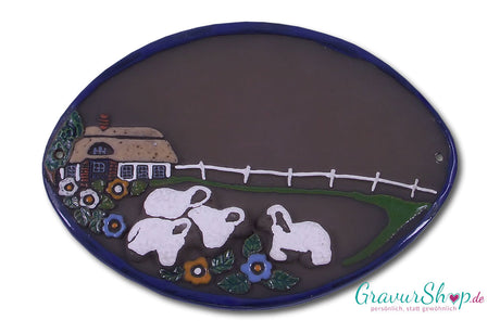 Keramikschild 48 mit Gravur