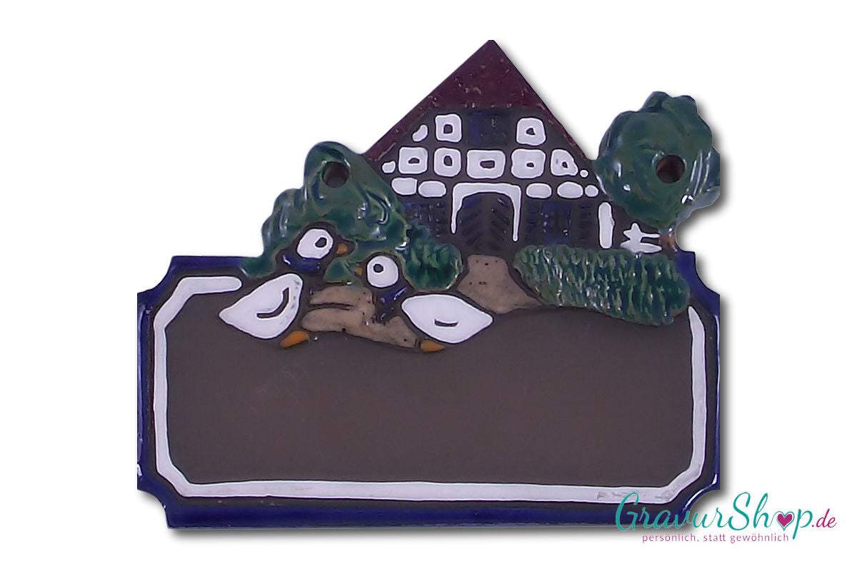 Keramikschild 57 mit Gravur