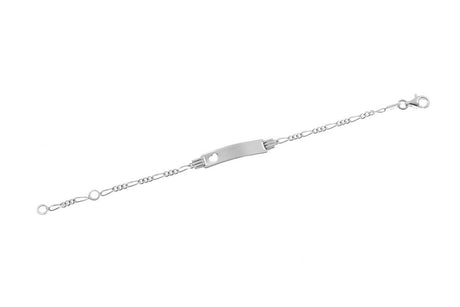 925er Kinder-Armband mit Figarokette und ausgestanztem Herzen inkl. Gravur