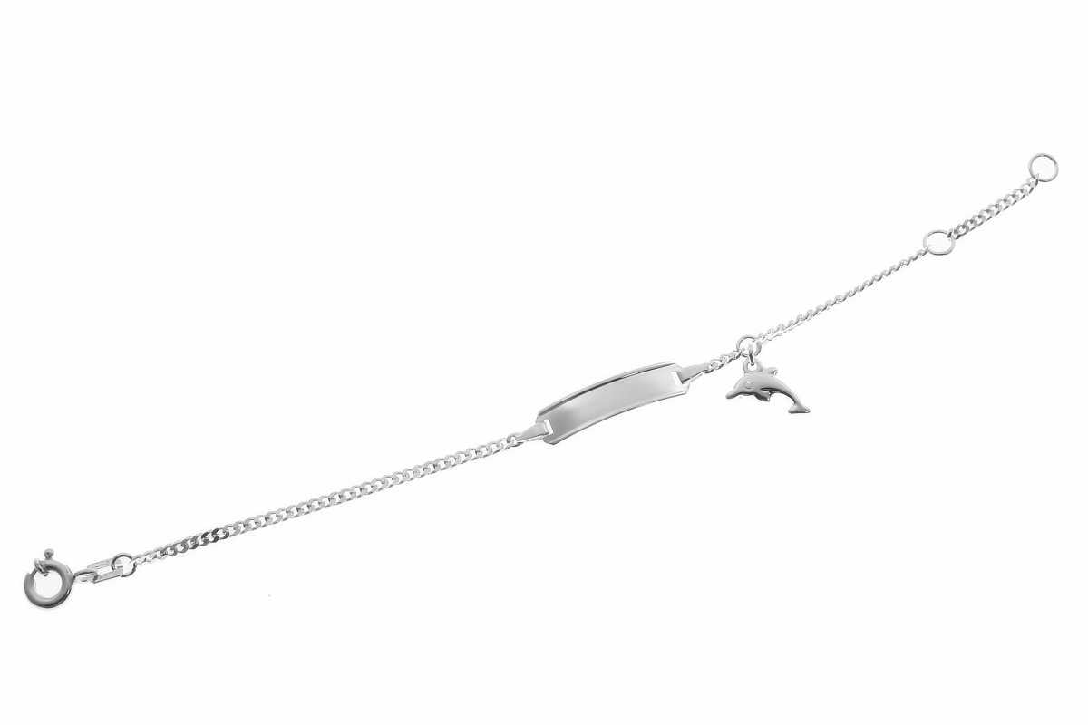 925er Kinder-Silberarmband mit Delfin inkl. Gravur im Juwelier Qualität