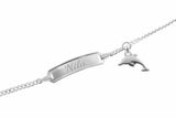 925er Kinder-Silberarmband mit Delfin inkl. persönlicher Gravur