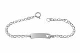 925er Kinder-Armband 12-14cm mit ausgestanztem Herz inkl. persönlicher Gravur
