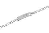 Identitäts Kinder-Armband 12-14cm mit ausgestanztem Herz inkl. persönlicher Gravur