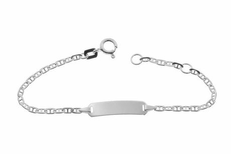 ID-Kinderarmband 14 aus 925er Silber, 12 bis 14 cm, mit Federringverschluss – personalisierbar mit deinem Namen