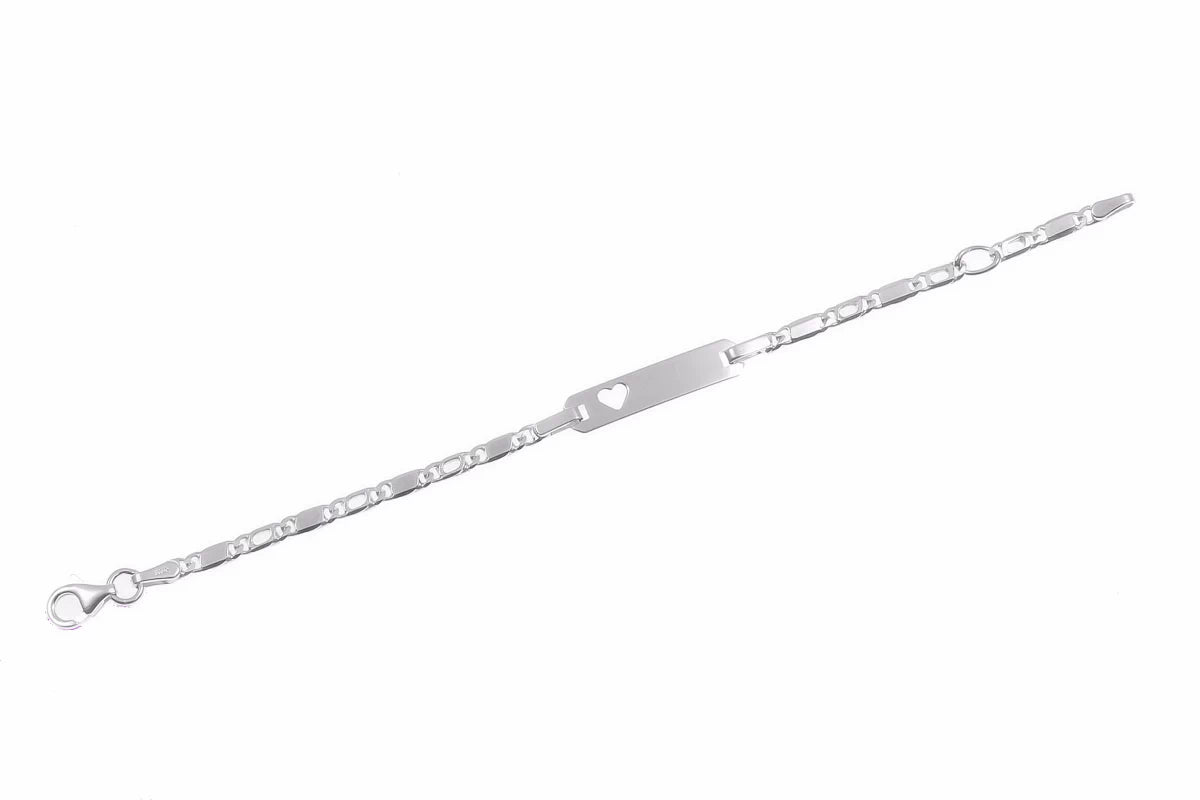 925er Kinder-Silberarmband mit Zwischenöse bei 12 cm inkl. persönlicher Gravur