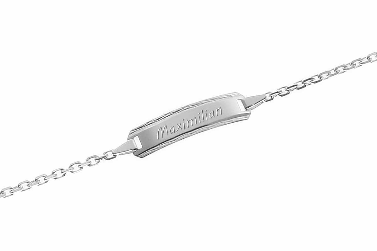 925er Kinder-Armband 12-14cm mit ausgestanztem Herz inkl. persönlicher Gravur