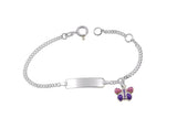 925er Kinder-Silberarmband mit Schmetterling inkl. Gravur
