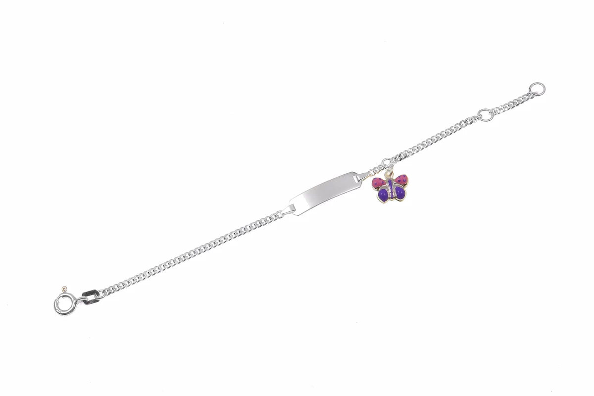 Kinder-Silberarmband mit Schmetterling inkl. Gravur
