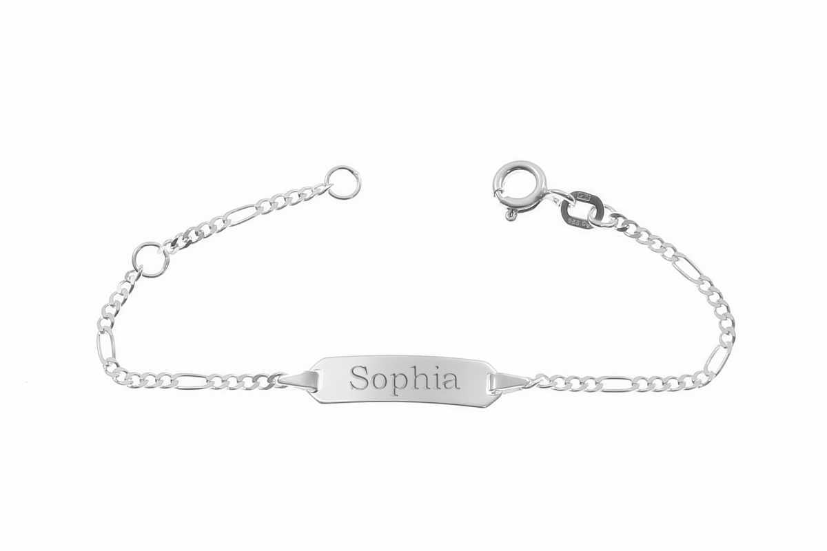 925er Kinder-Figaroarmband mit Mustergravur