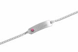925er Kinderarmband mit rosa Steinchen inkl.Gravur