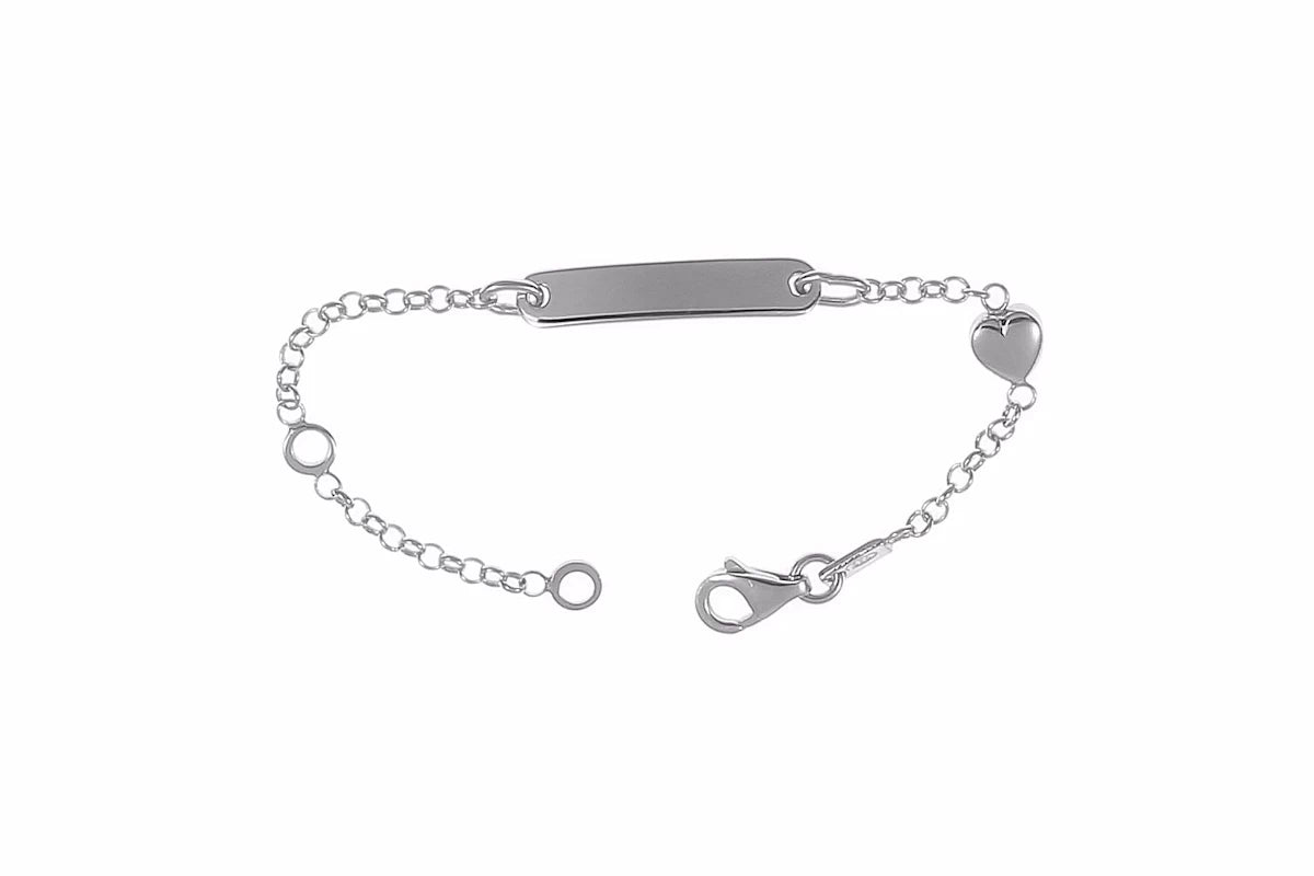 925er Kinderarmband mit Herzchen inkl. Gravur