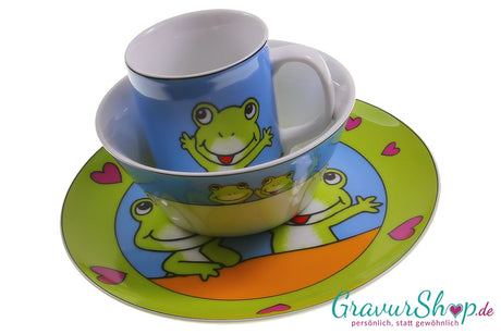 Kindergeschirr Frosch 3teilig