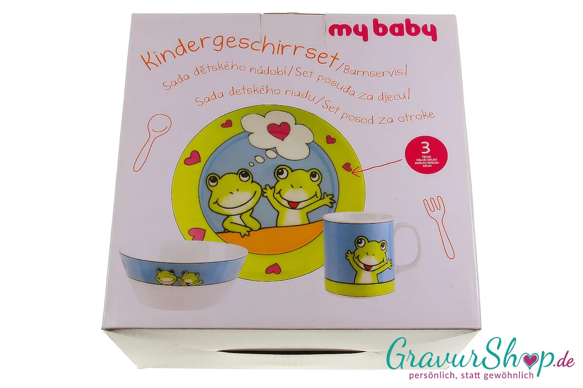 Kindergeschirr Frosch im Karton