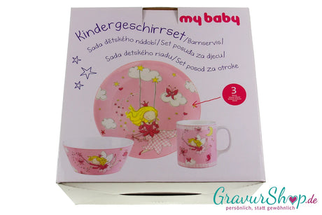 Kindergeschirr Prinzessin Teller, Schale, Becher