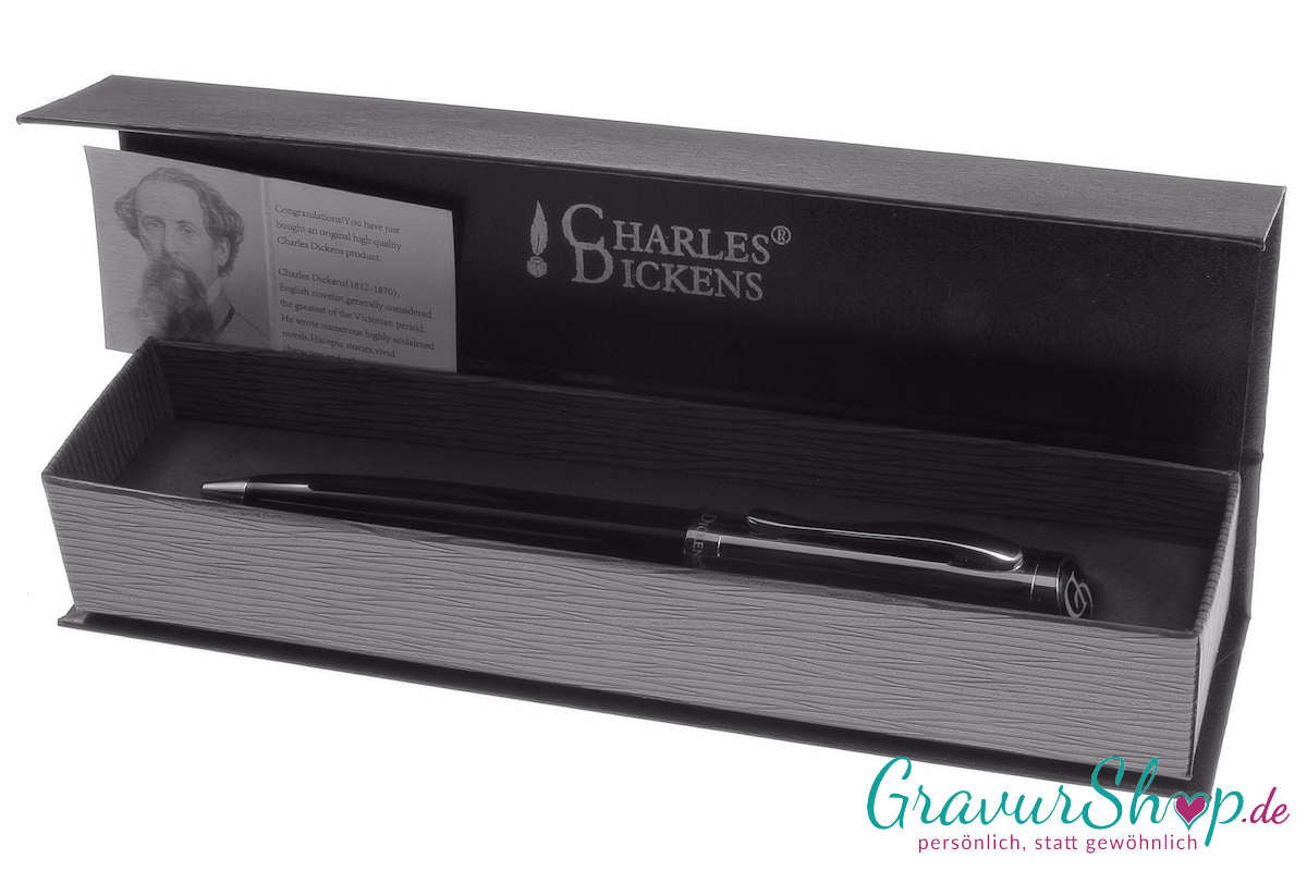 Kugelschreiber 31 Charles Dickens  mit Gravur im Etui