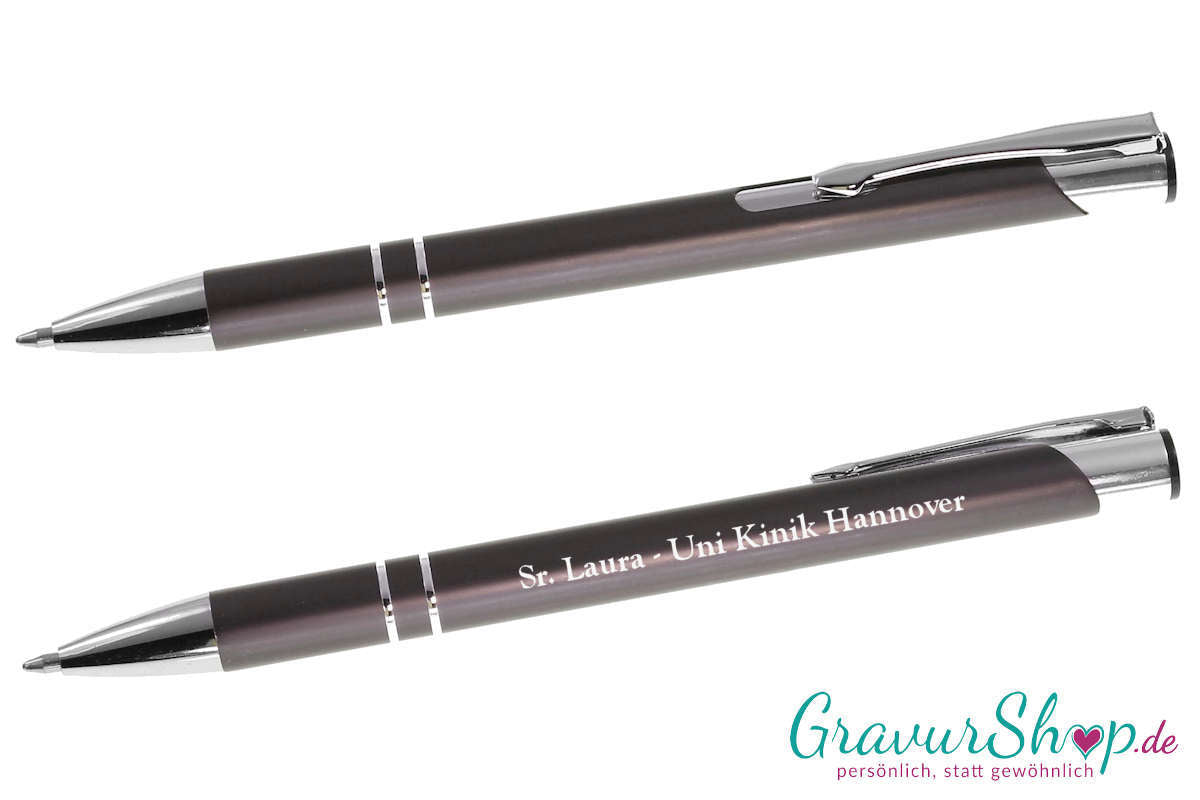 Kugelschreiber 07 mit individueller Gravur Anthrazit