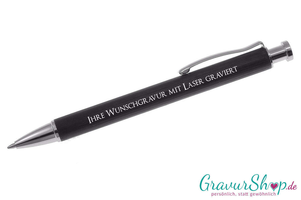 Kugelschreiber 20 mit Gravur schwarz Muster