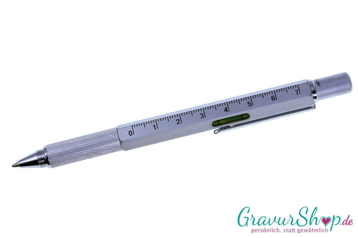 Kugelschreiber 49 Silber mit Gravur Lineal