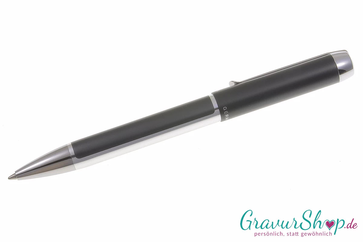 Pelikan Pura Kugelschreiber Anthrazit mit Gravur Seiten Ansicht