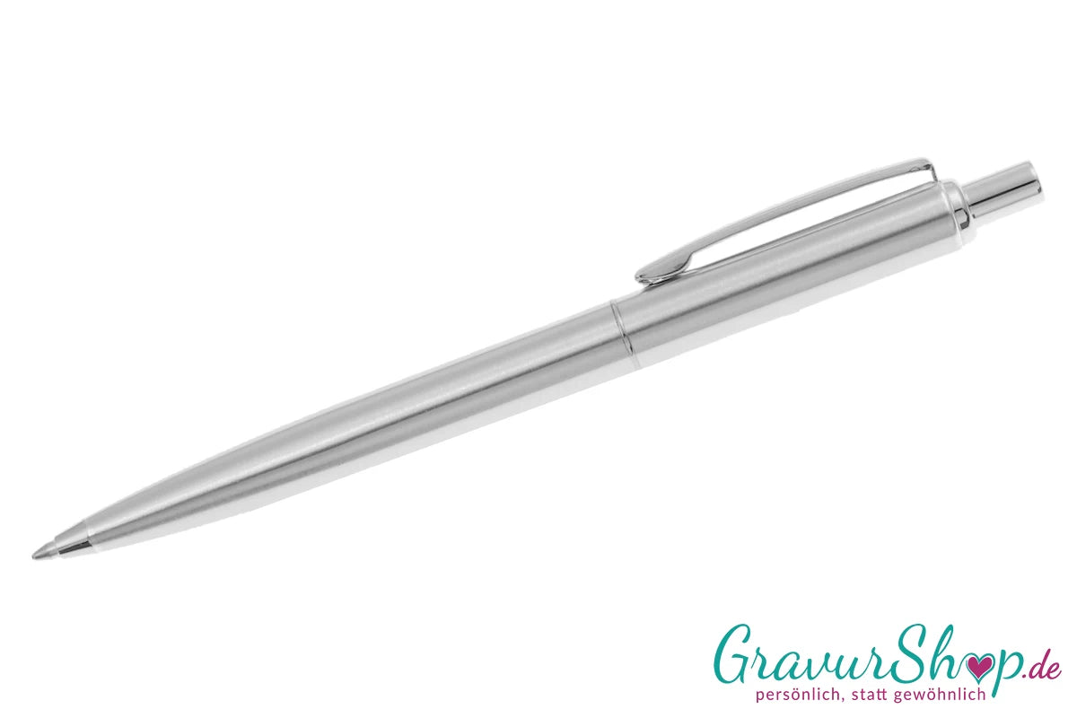 Kugelschreiber 19 silberner Clip personalisierbar