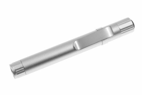 LED Stablampe 01 Silber mit Gravur mit Clip