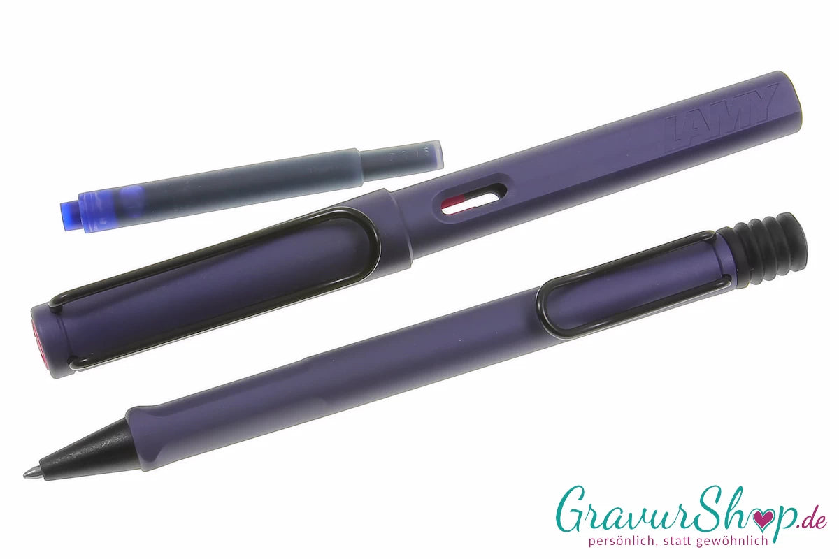LAMY Safari Schreibset Kugelschreiber-Füller pink cliff mit Gravur