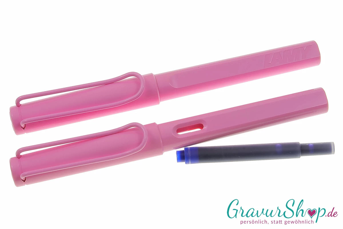 LAMY Safari Schreibset Füller-Rollerball lightrose mit Gravur