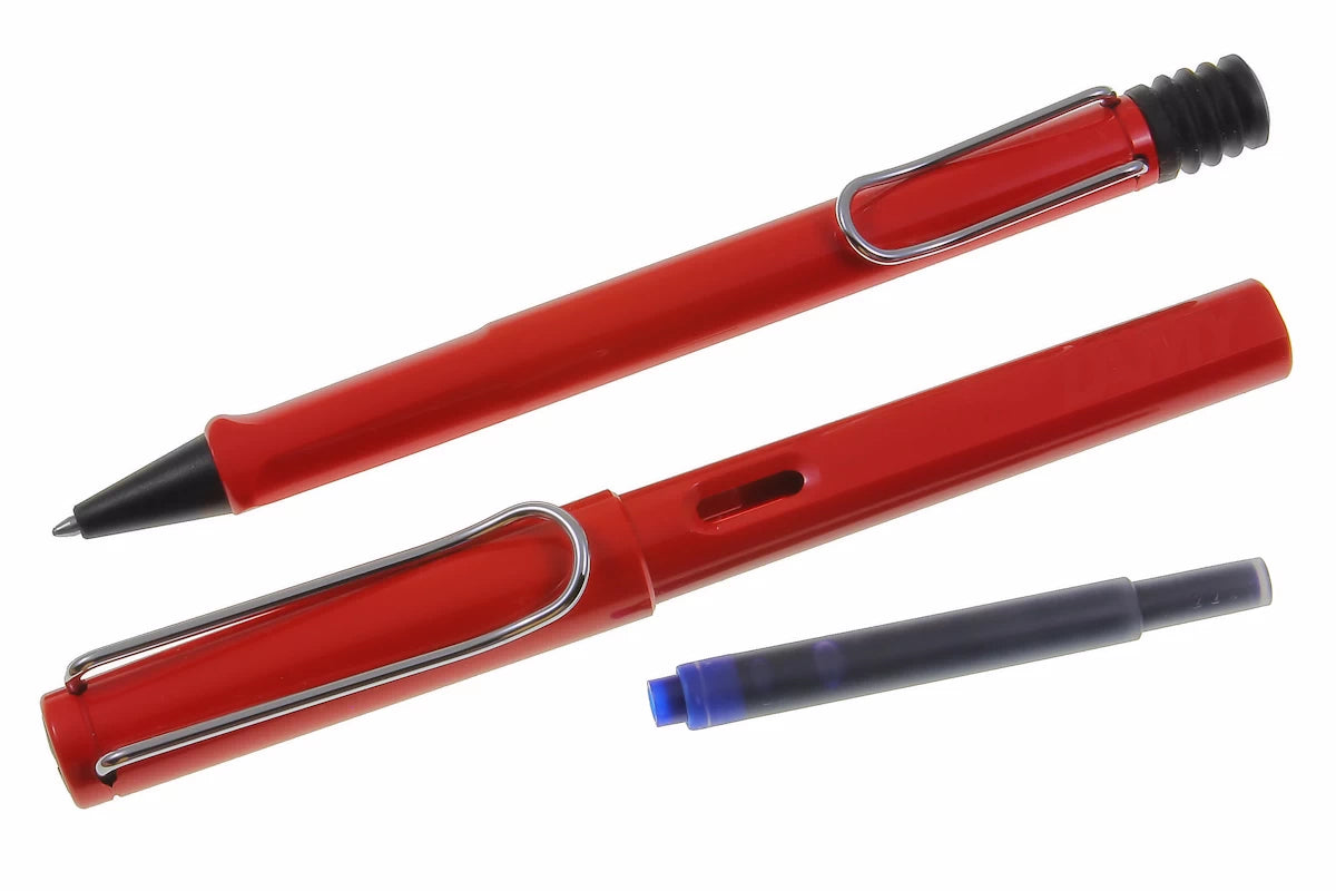 LAMY Safari Schreibset Kuli-Füllhalter red mit Gravur