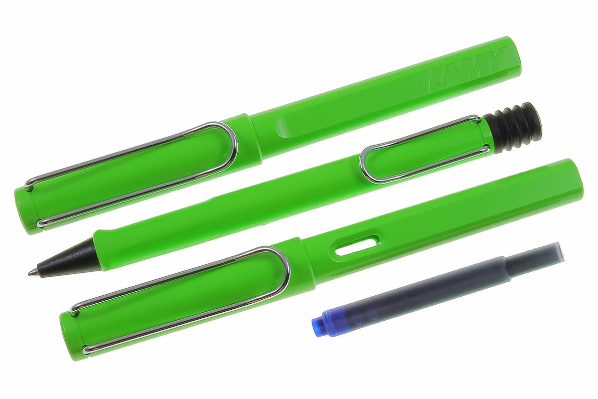 LAMY safari 3er Set Füller-Kuli-Tintenroller green mit Gravur