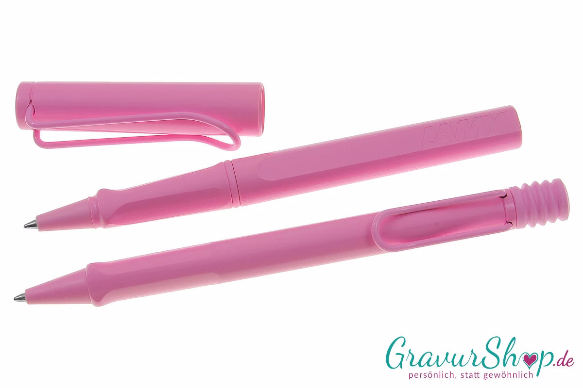 LAMY safari Schreibset Kuli-Tintenroller lightrose mit Gravur