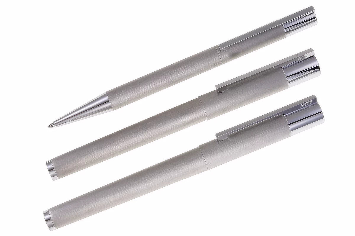 LAMY scala Schreibset Kuli + Füllhalter + Tintenroller brushed mit Gravur