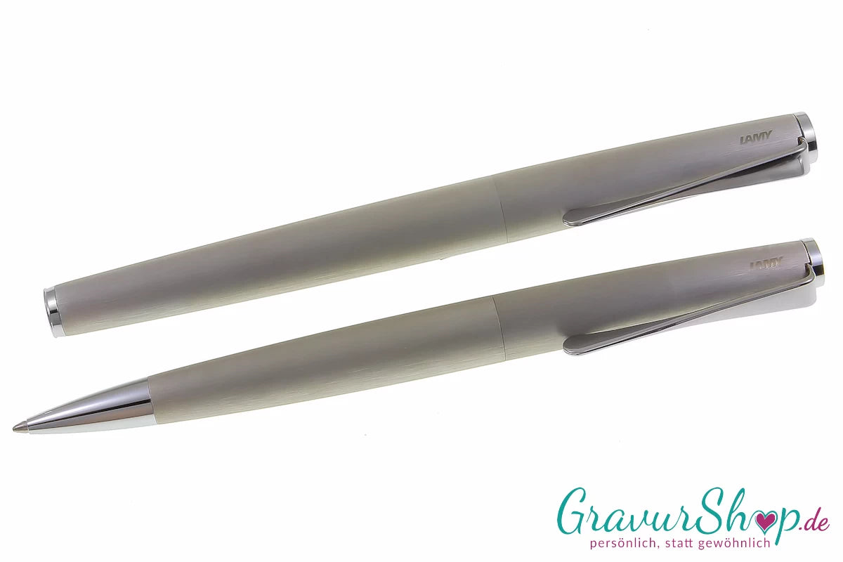 Schreibset LAMY Studio brushed Kuli und Rollerball mit Gravur