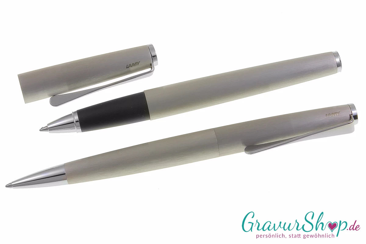 LAMY Studio Schreibset brushed Kuli und Rollerball mit Gravur