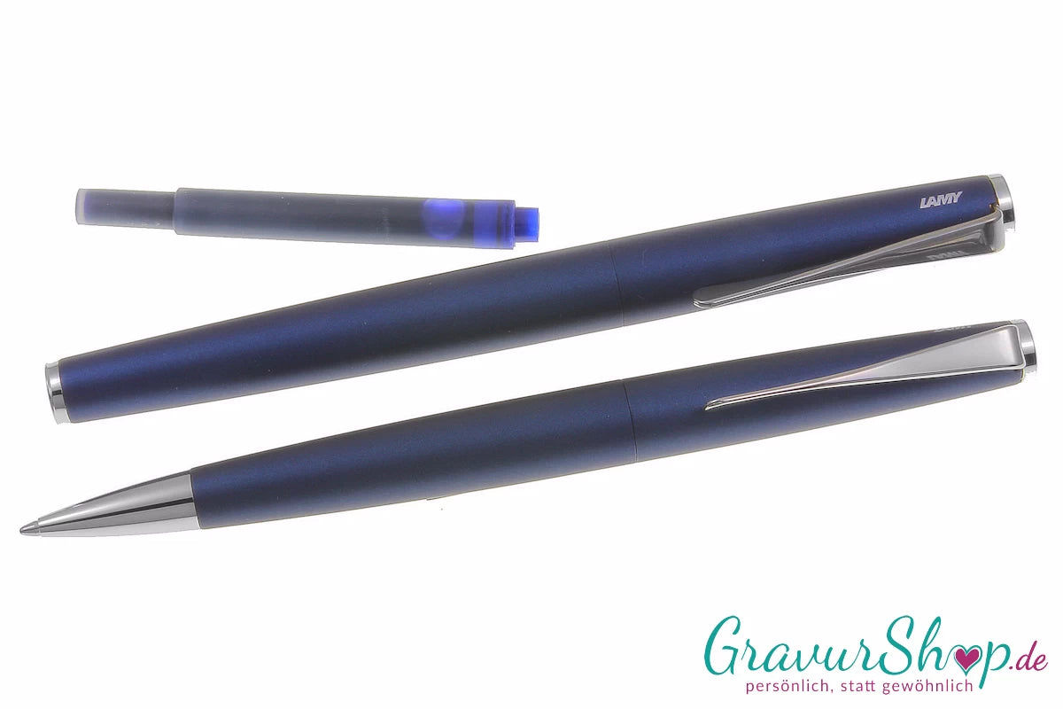 Schreibset LAMY Studio imperialblue Kuli und Füller mit Gravur