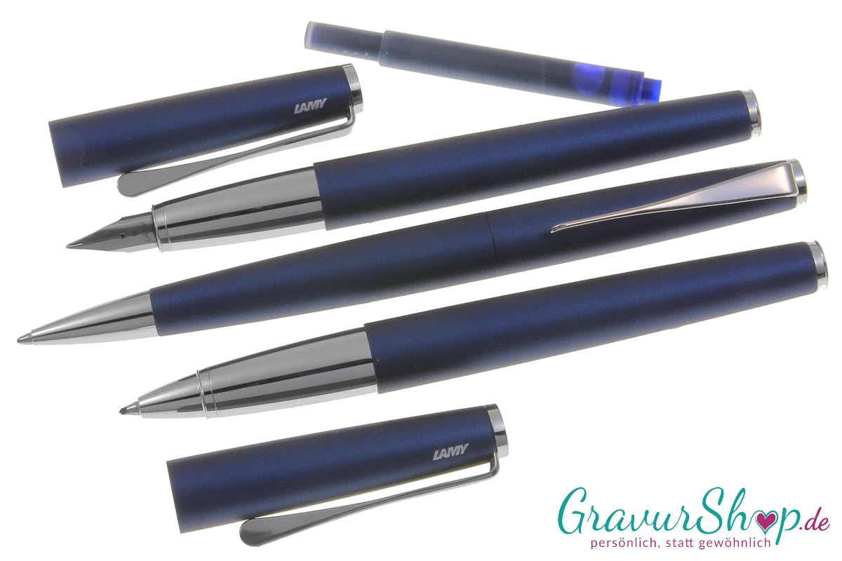 LAMY Studio Schreibset imperialblue K + F + T geöffnet