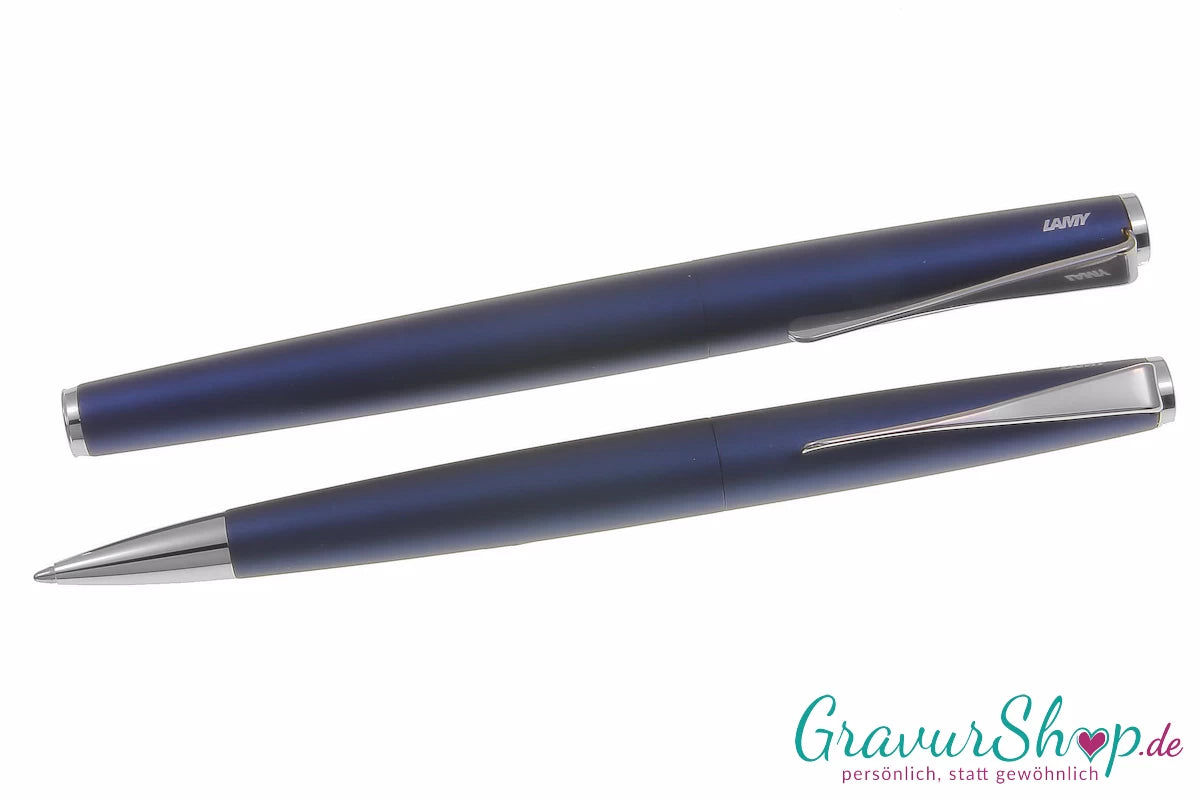 Schreibset LAMY Studio imerialblue Kuli und Rollerball mit Gravur