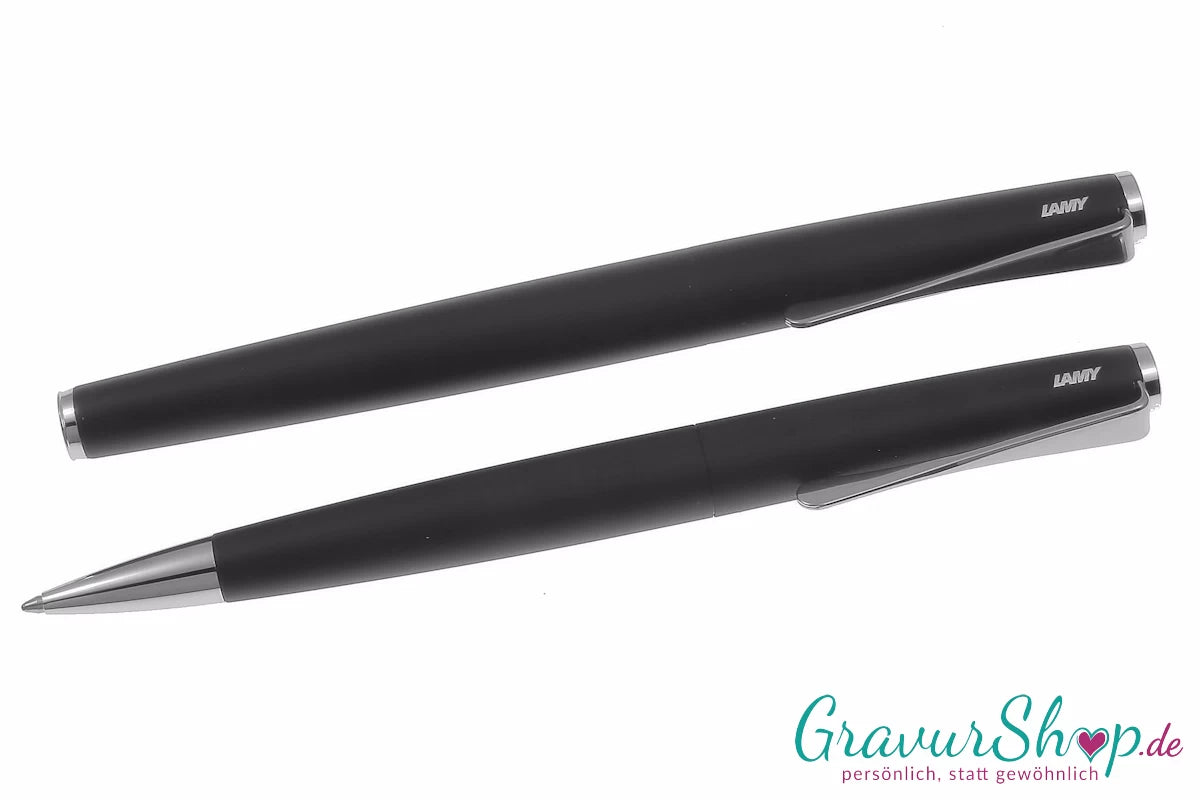 Schreibset LAMY Studio black Kuli und Rollerball mit Gravur