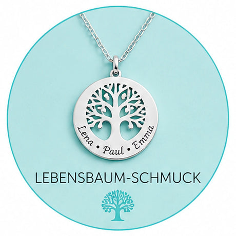 Lebensbaum Schmuck Anhänger mit Gravur - Gravurshop