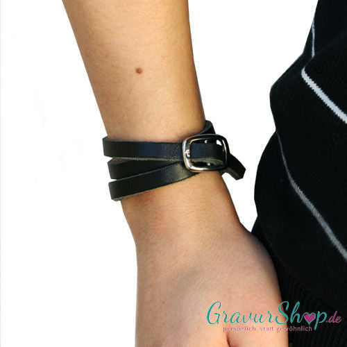 Wickel Lederarmband Nr. 06 mit Gravur
