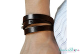 Braunes Wickelarmband 25 B aus gegerbtem Rindsleder – mit kostenloser Gravur