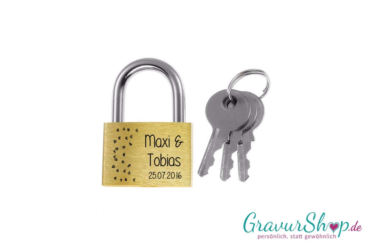 Liebesschloss Nr. 01 mit Gravur